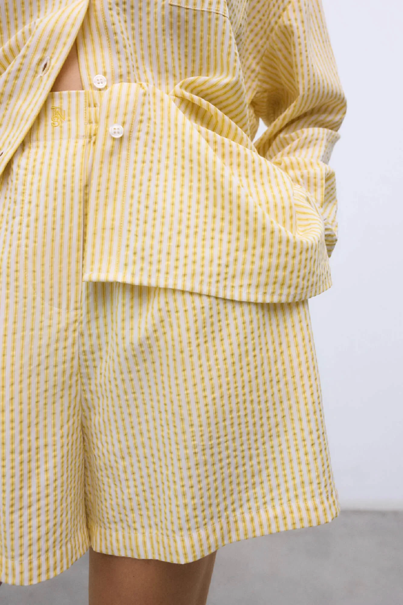 Alheli Yellow Striped Shorts - Image 5