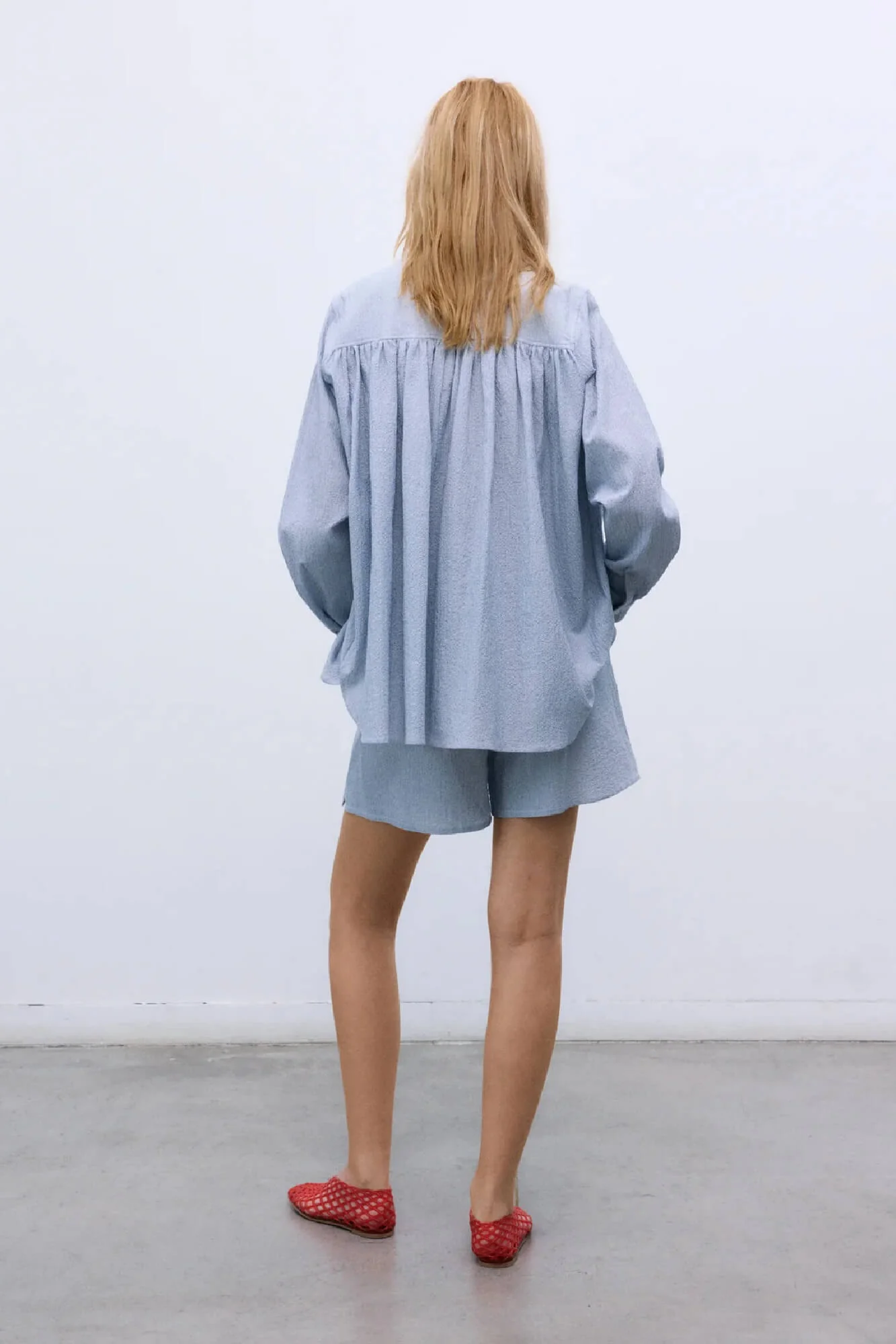 Cloe Blue Striped Shorts - Image 5