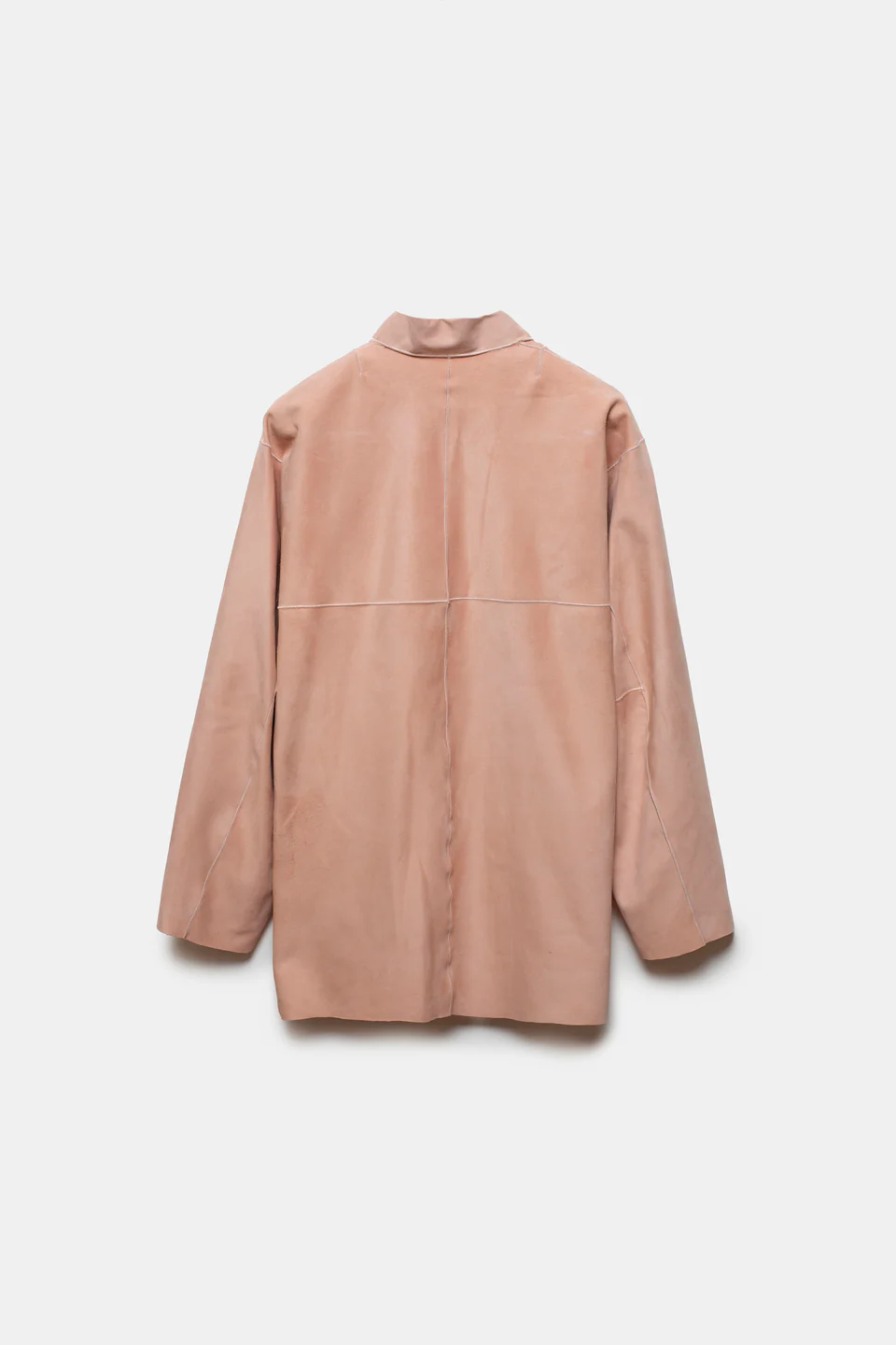 Edna Leather Overshirt Pink - Image 3
