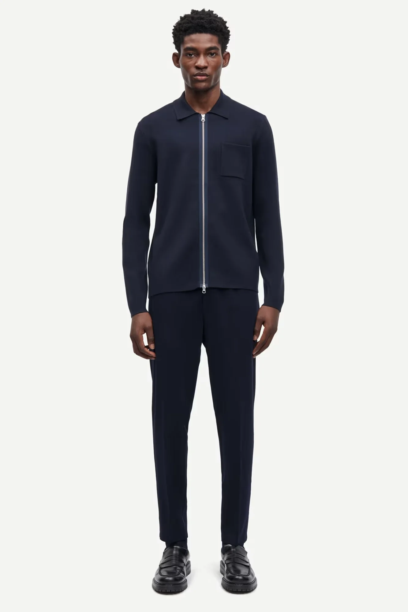 Guna Zip Cardigan Navy - Image 4