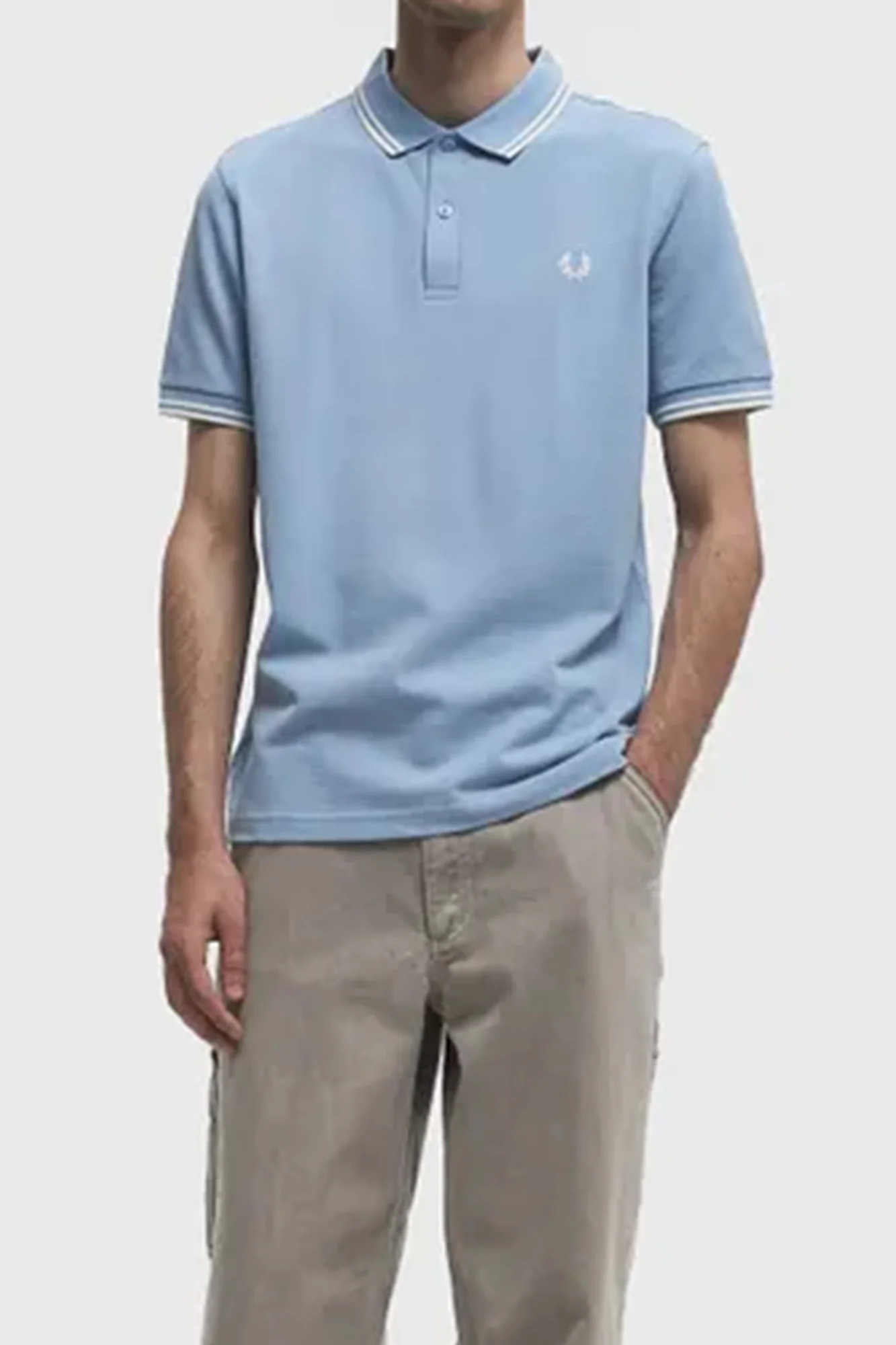 Knit Polo Shirt x Fred Perry Sky Blue - Image 3