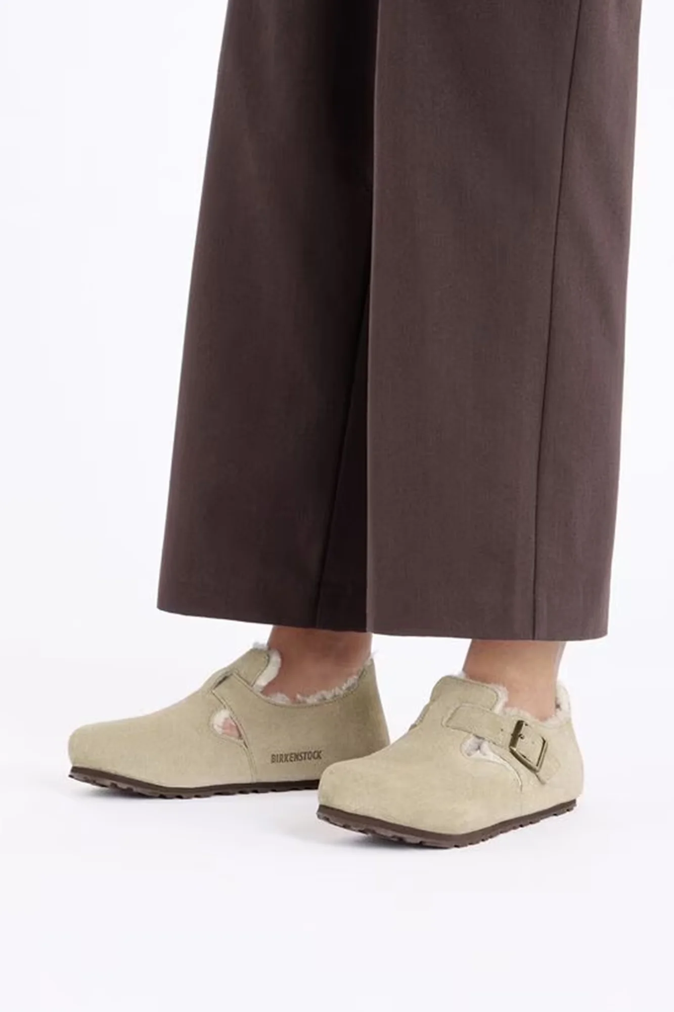 London Shearling Suede Taupe - Image 6