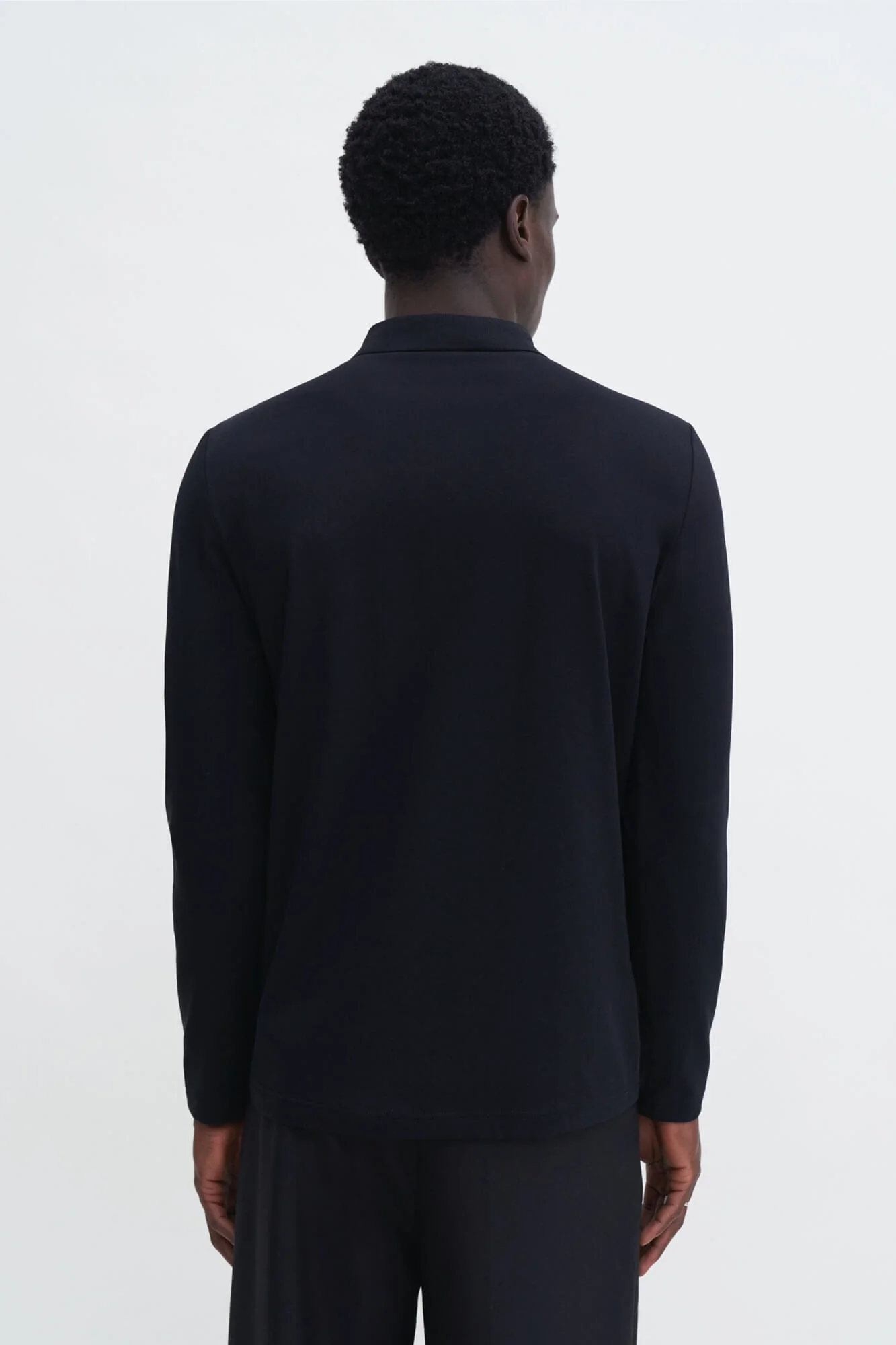 Luke Stretch Cotton Polo Shirt Black - Image 3
