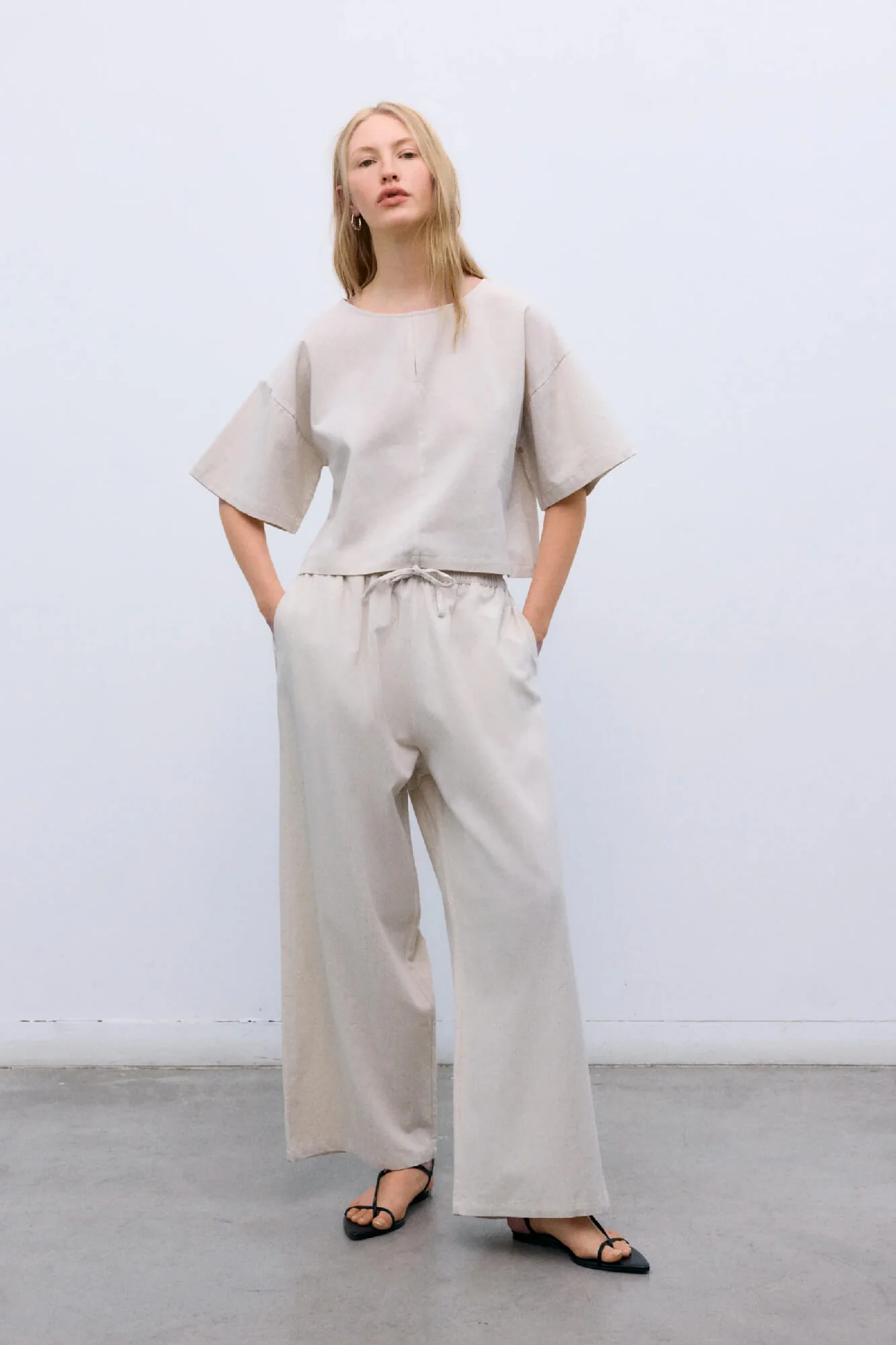 Melissa Linen Blouse Sand