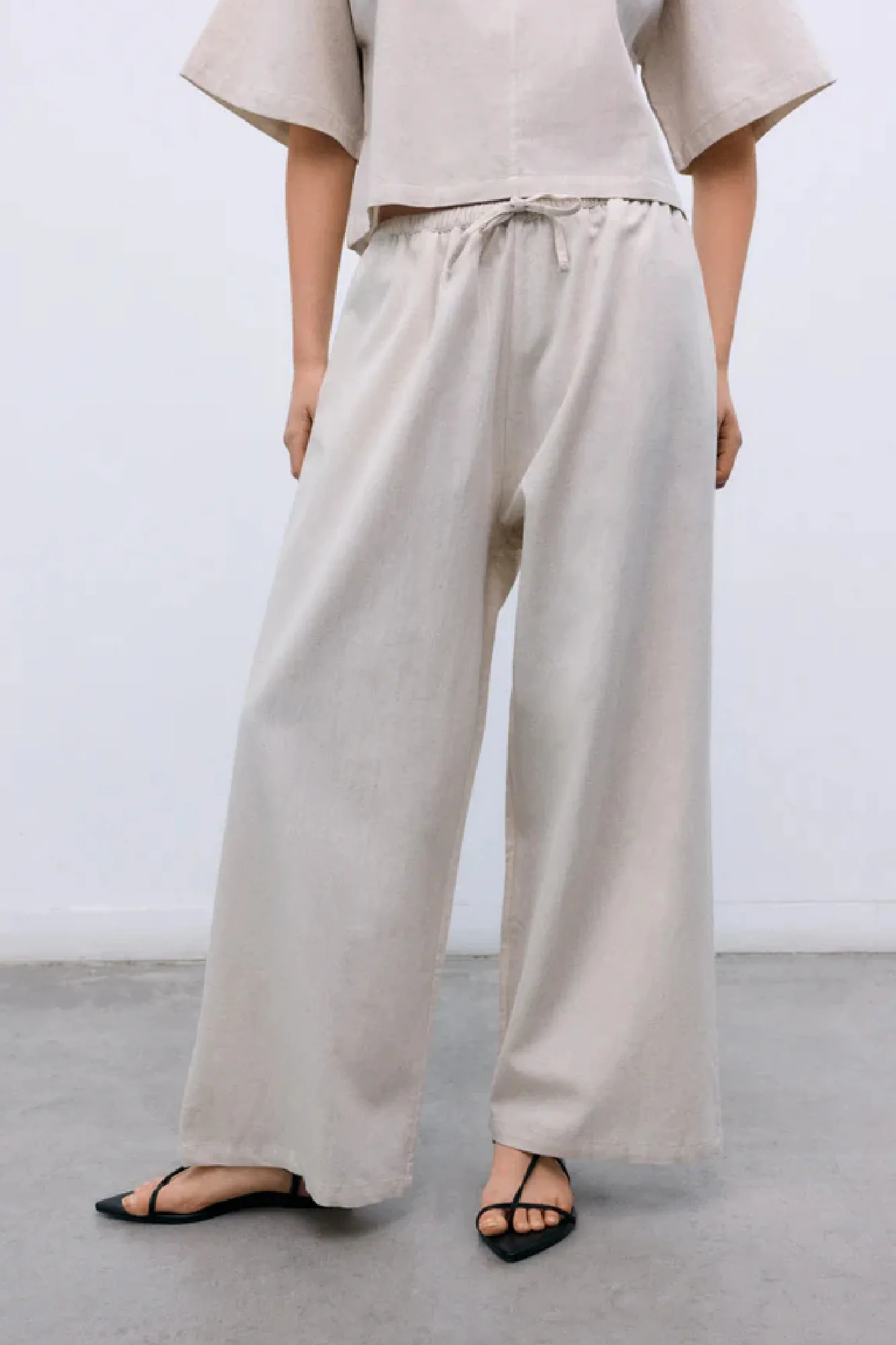 Melissa Linen Blouse Sand - Image 4