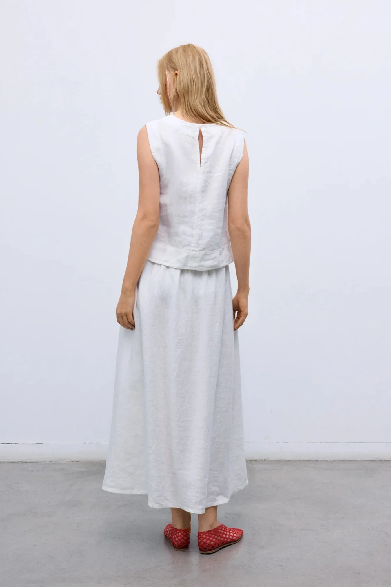 Melissa Linen Skirt Pure Cloud - Image 3