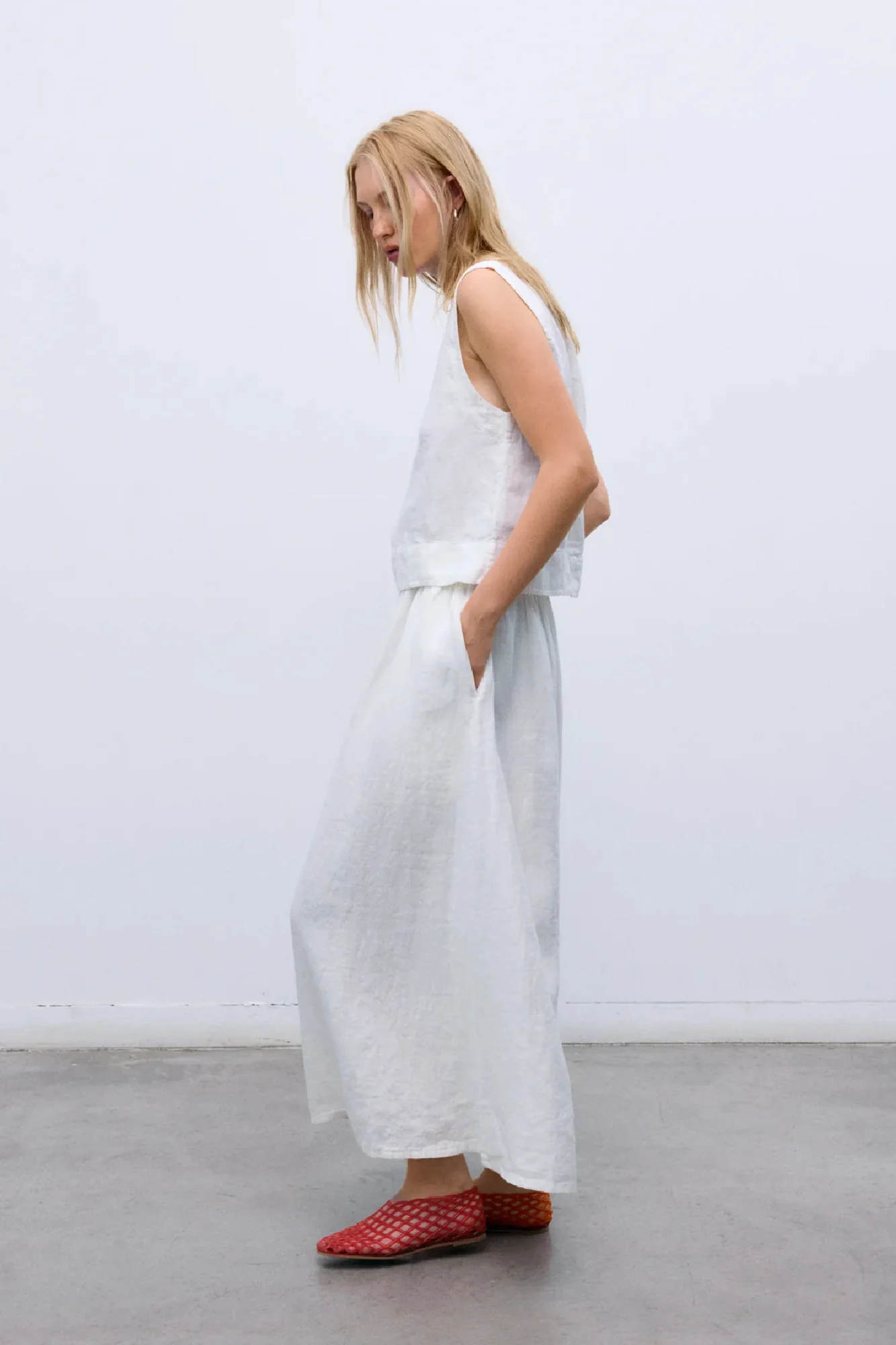Melissa Linen Skirt Pure Cloud - Image 4