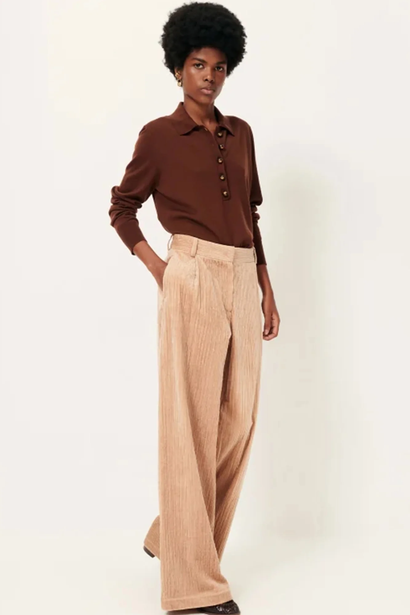 Paseo Corduroy Trousers Beige - Image 3