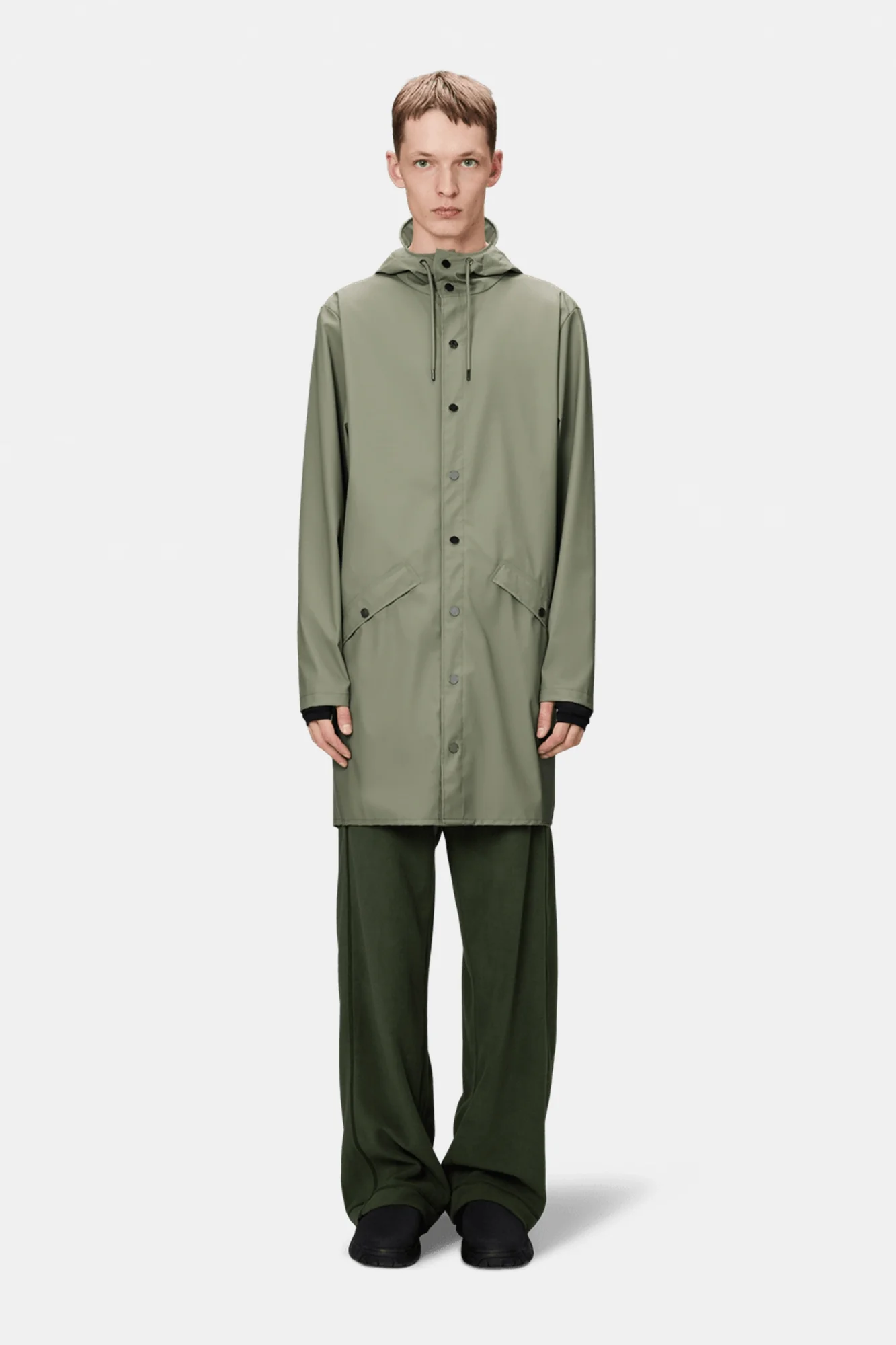 Rain Long Jacket Drift Green - Image 3