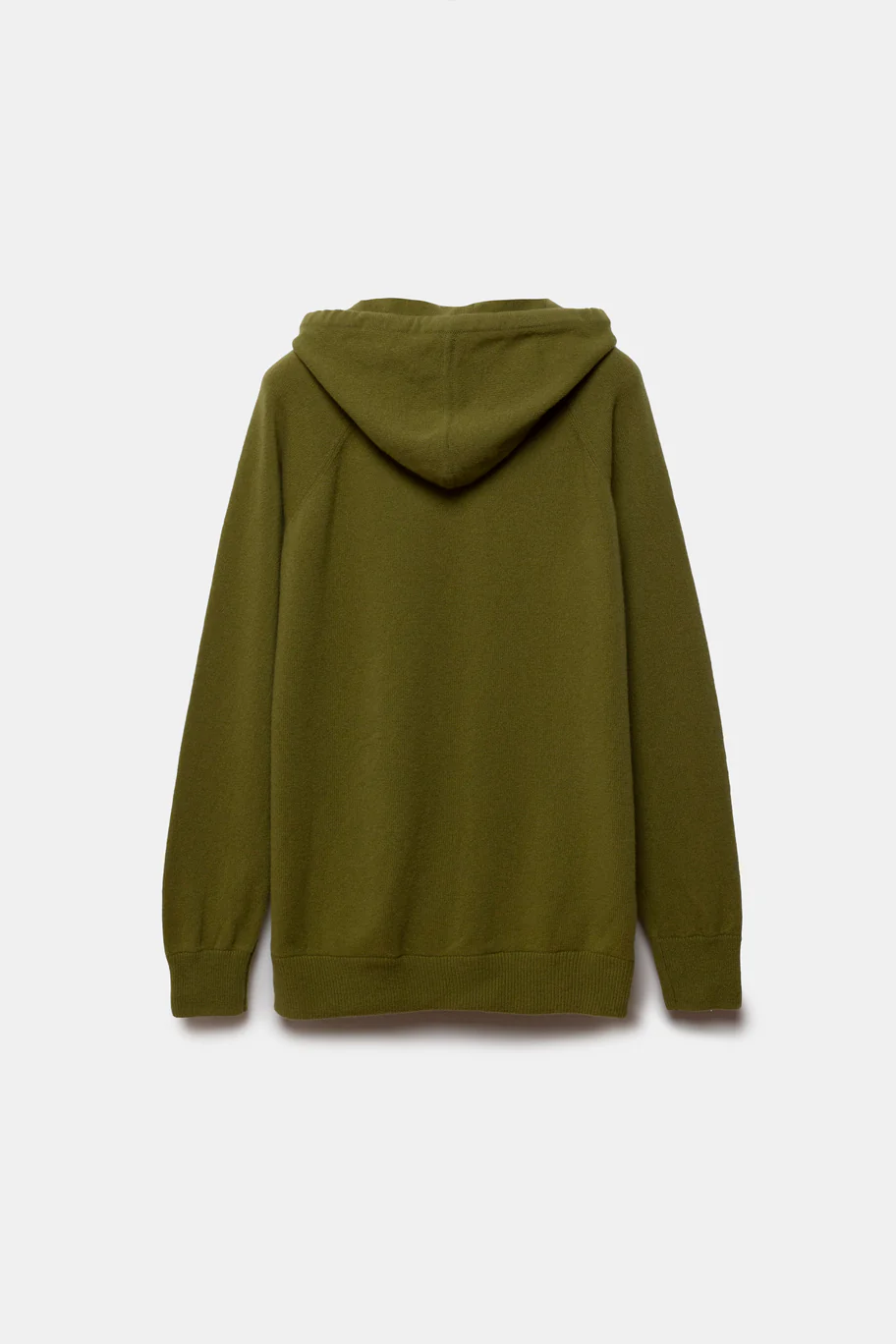 Rigel Knit Cashmere Zip Hoodie Olive Green - Image 3