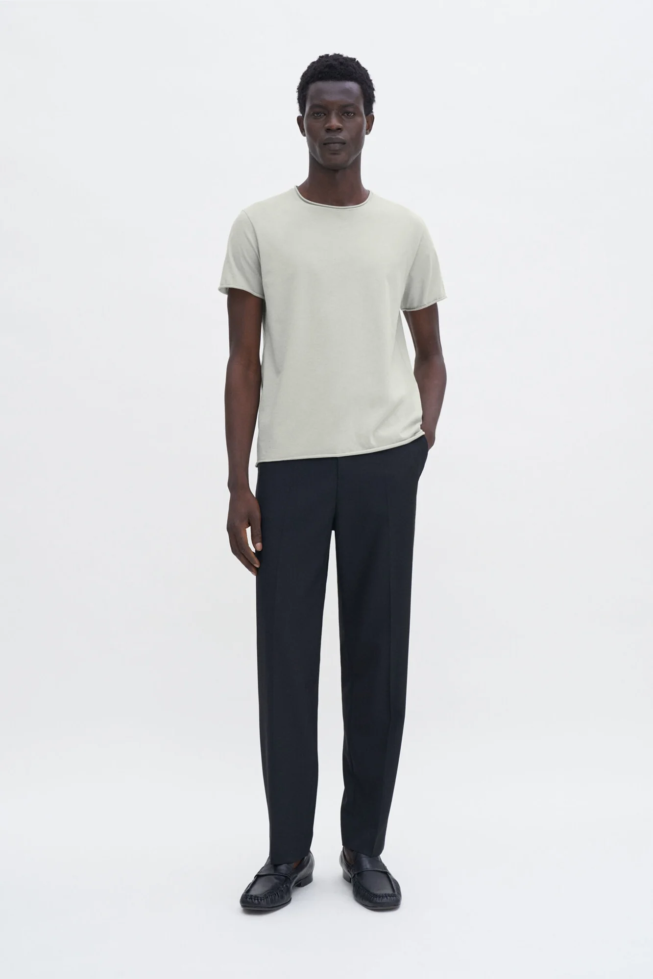 Roll Neck Tee Faded Moss - Image 3