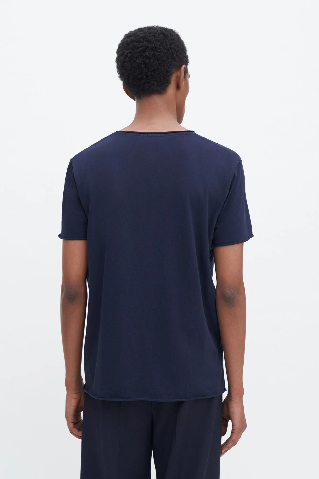 Roll Neck Tee Navy - Image 3