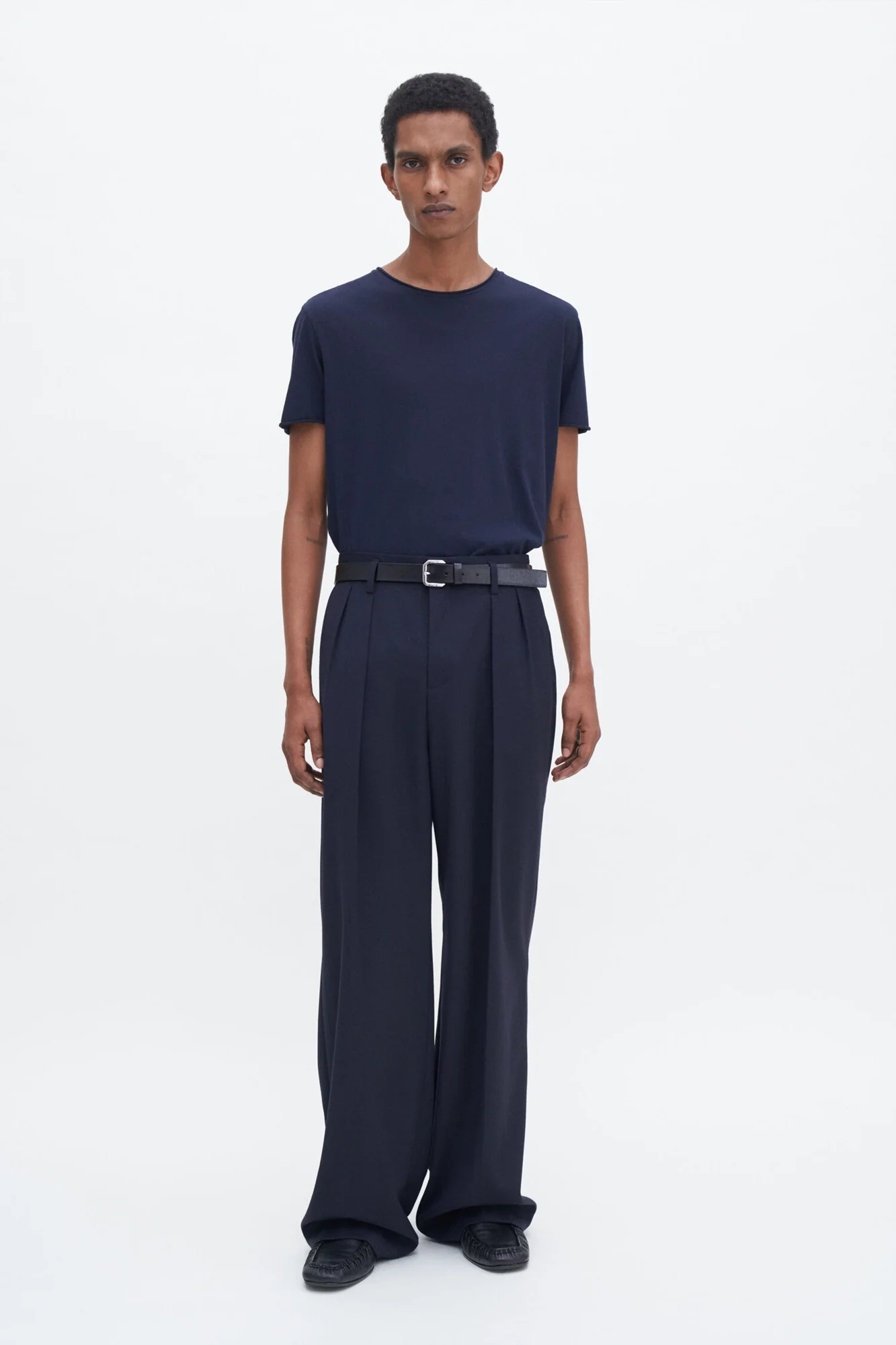 Roll Neck Tee Navy - Image 4
