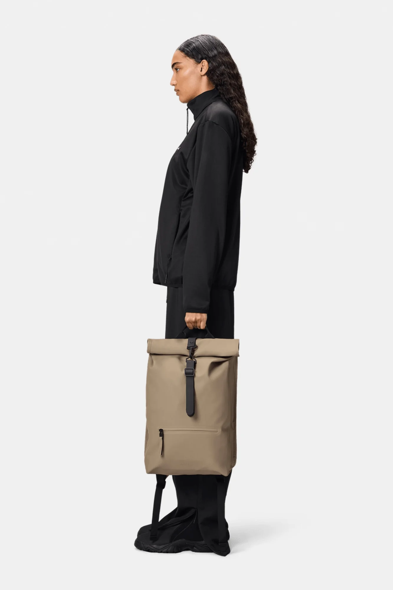 Rolltop Rucksack Beige - Image 4