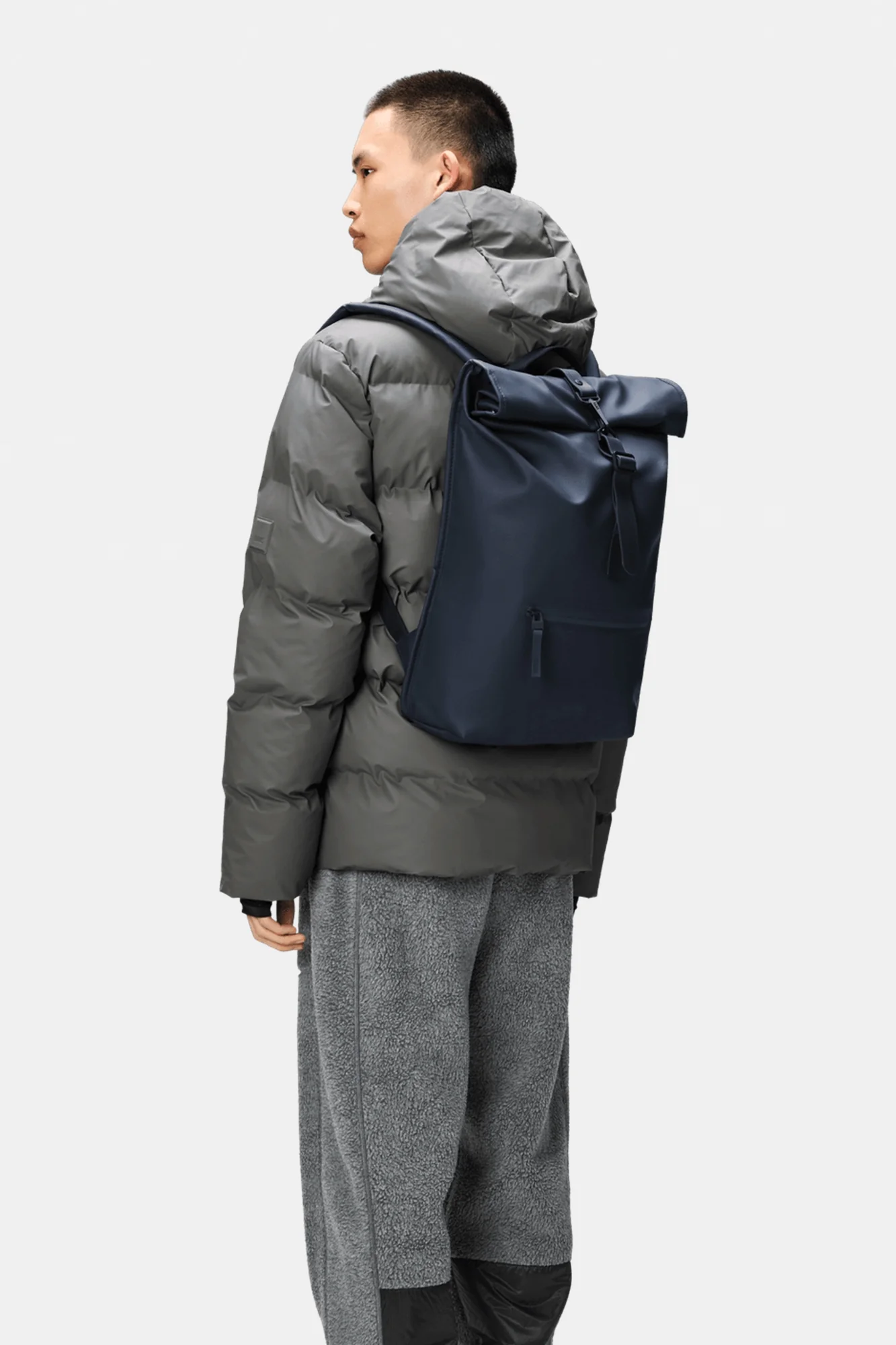 Rolltop Rucksack Navy - Image 4