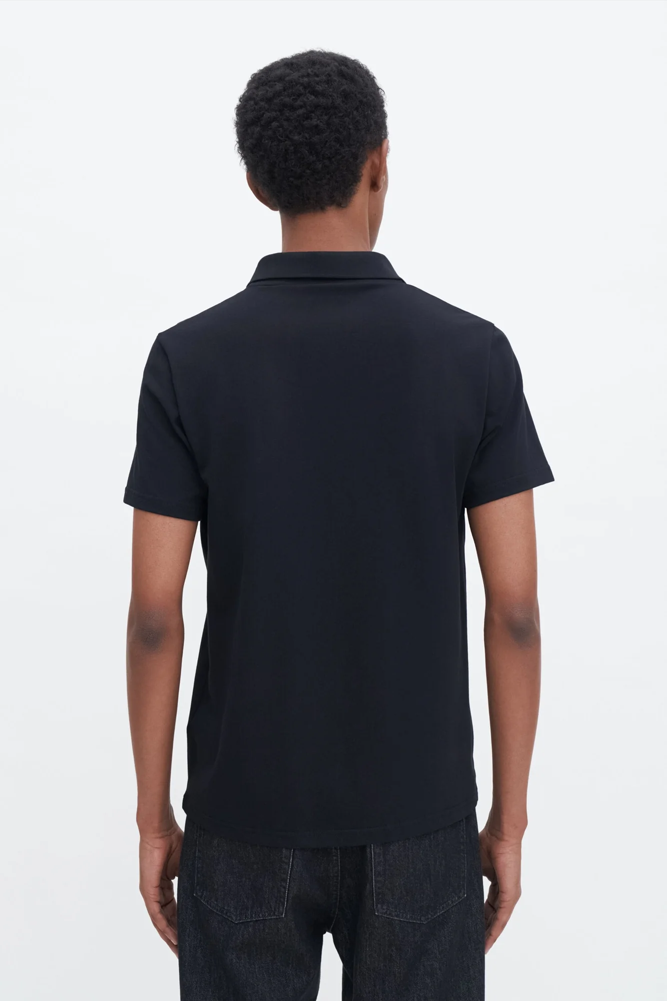Stretch Cotton Polo Black - Image 3