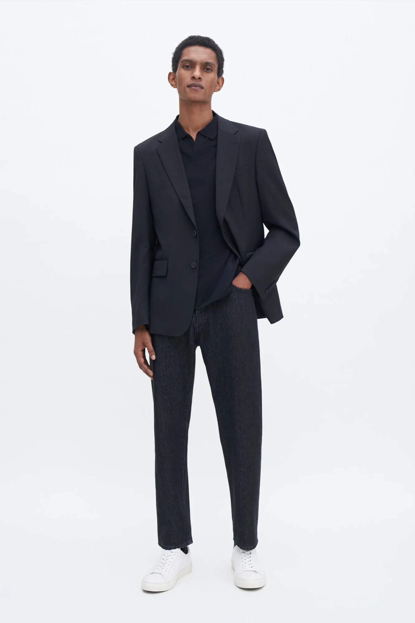 Stretch Cotton Polo Black - Image 4