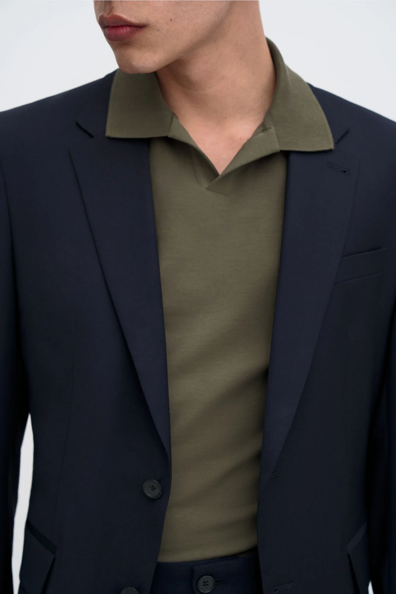 Stretch Cotton Polo Dark Olive - Image 4