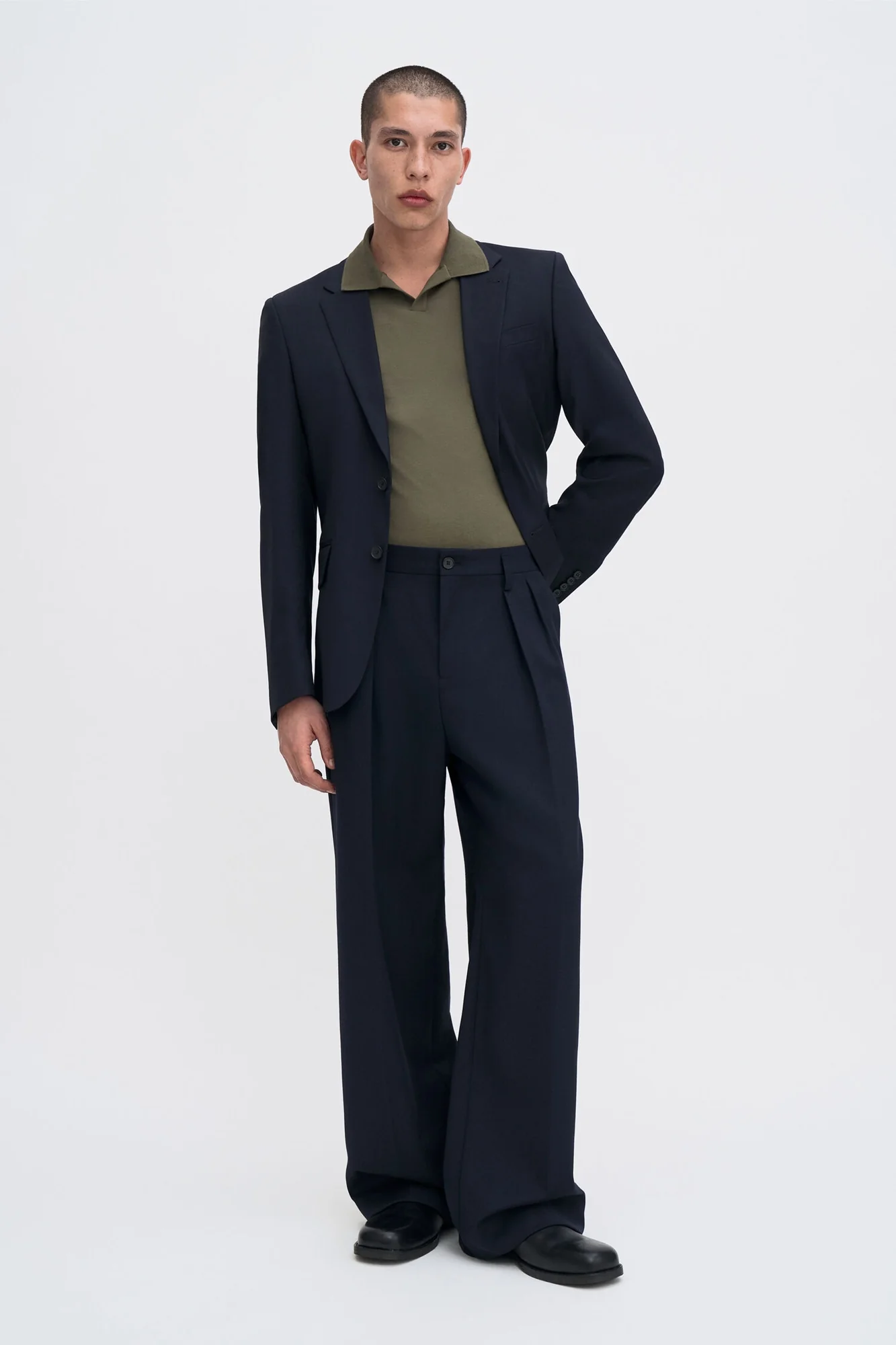 Stretch Cotton Polo Dark Olive - Image 5