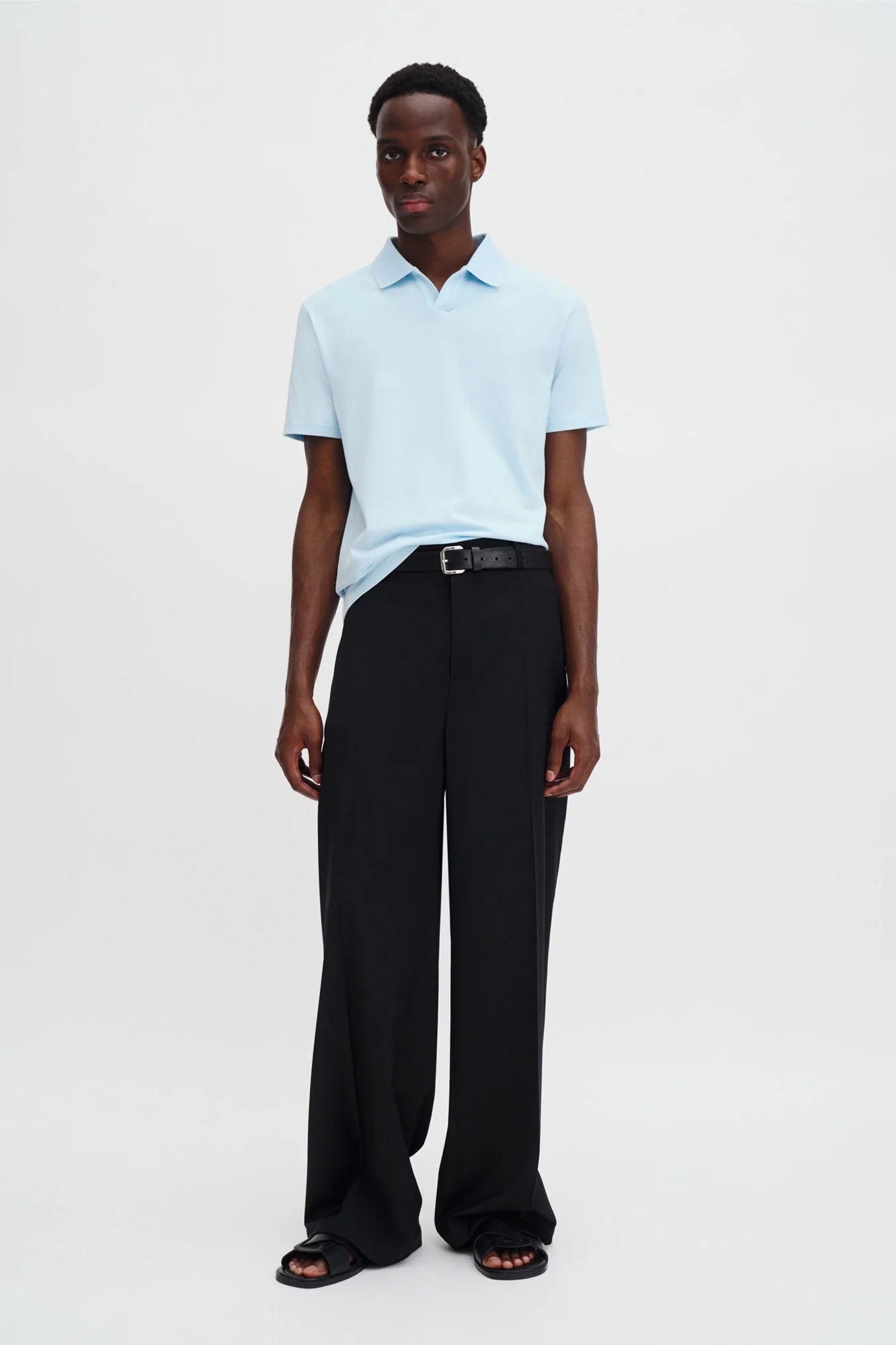 Stretch Cotton Polo Frost Blue - Image 3