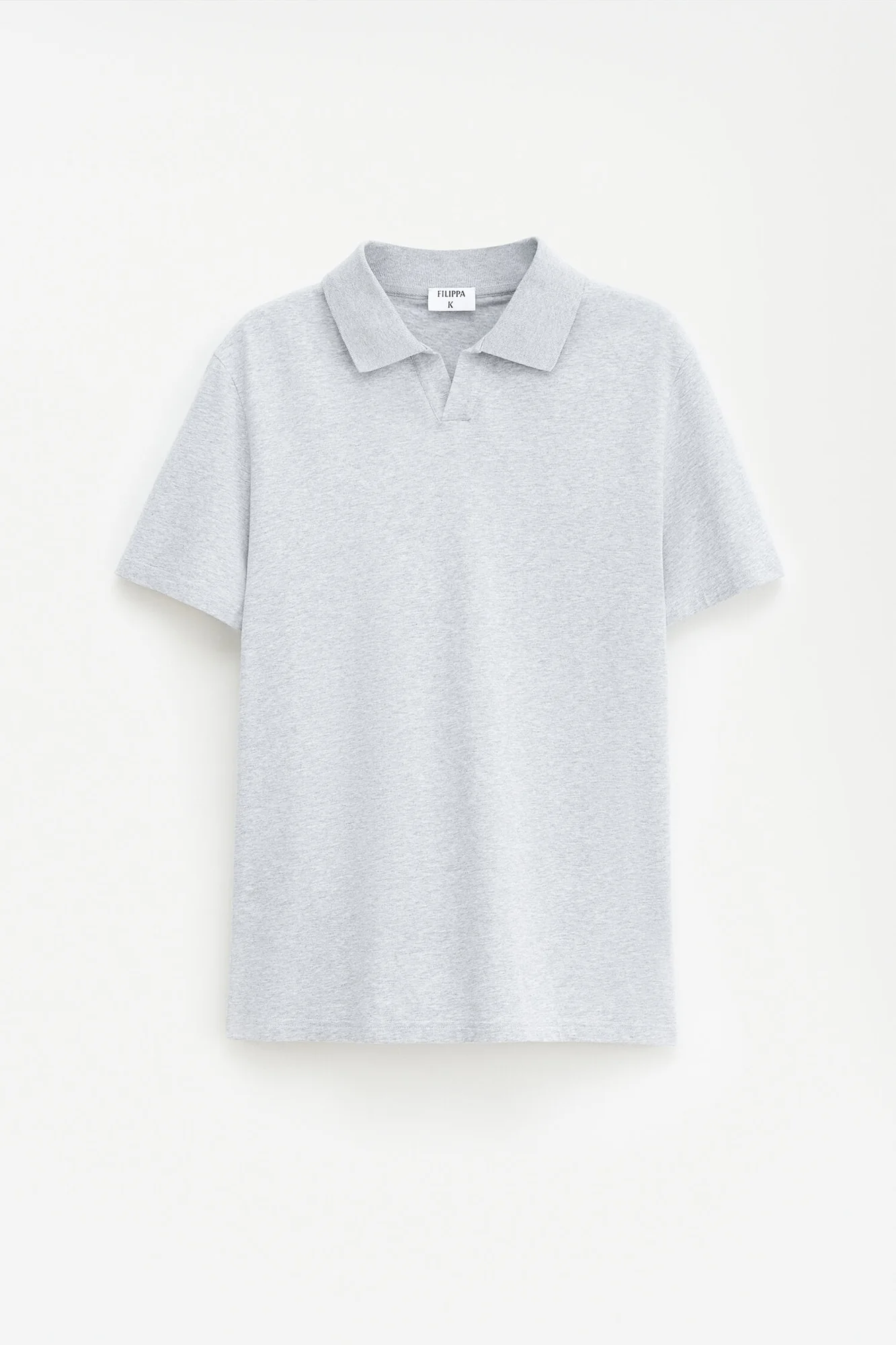 Stretch Cotton Polo Grey Melange