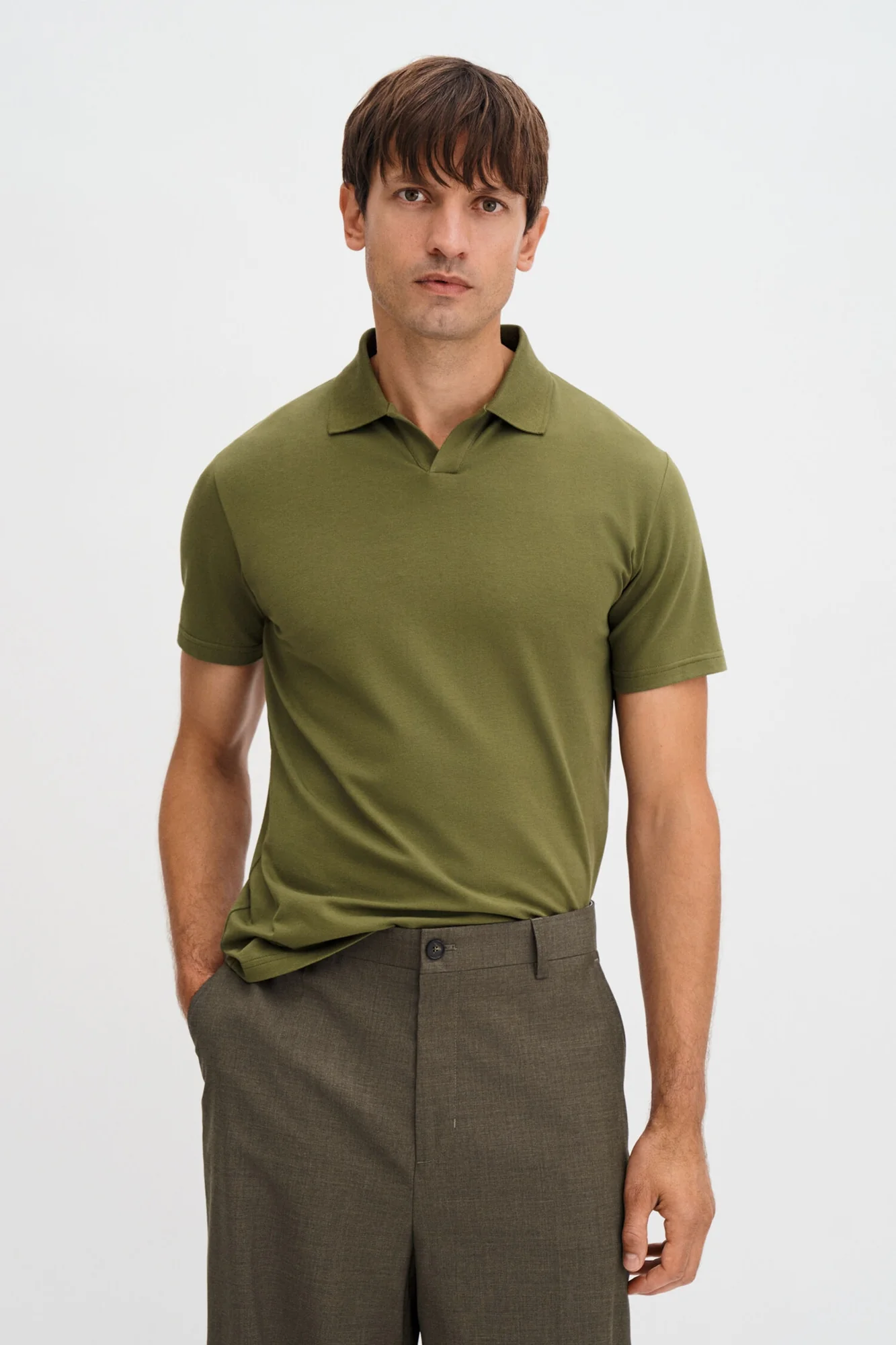 Stretch Cotton Polo Laurel Green - Image 2