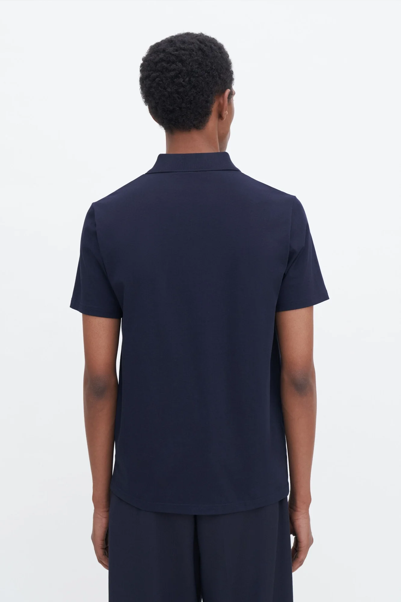 Stretch Cotton Polo Navy - Image 3