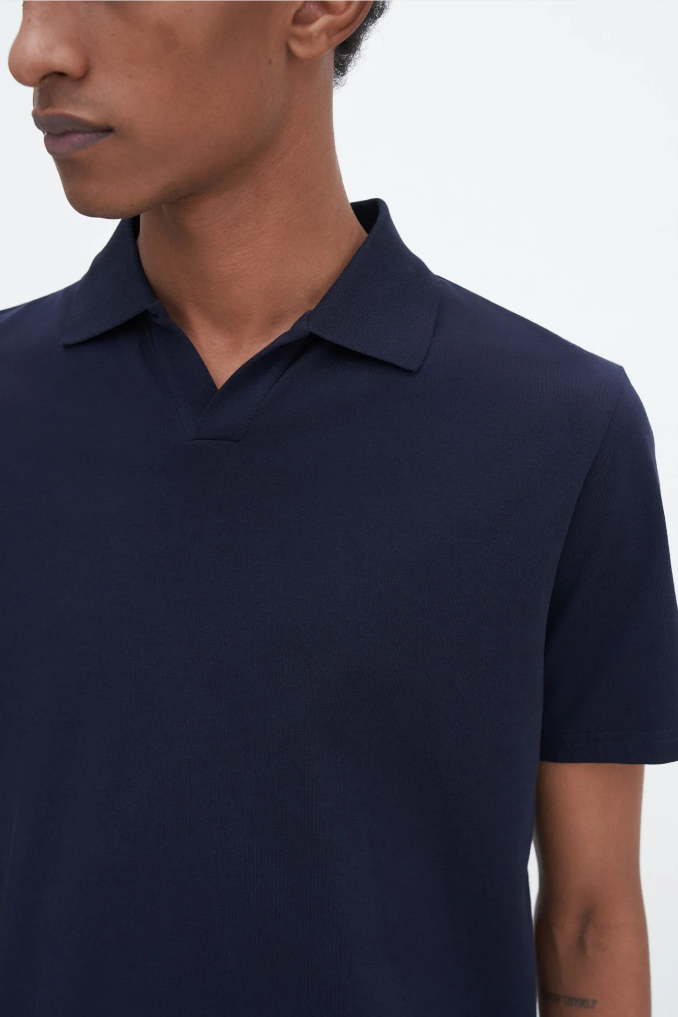 Stretch Cotton Polo Navy - Image 4