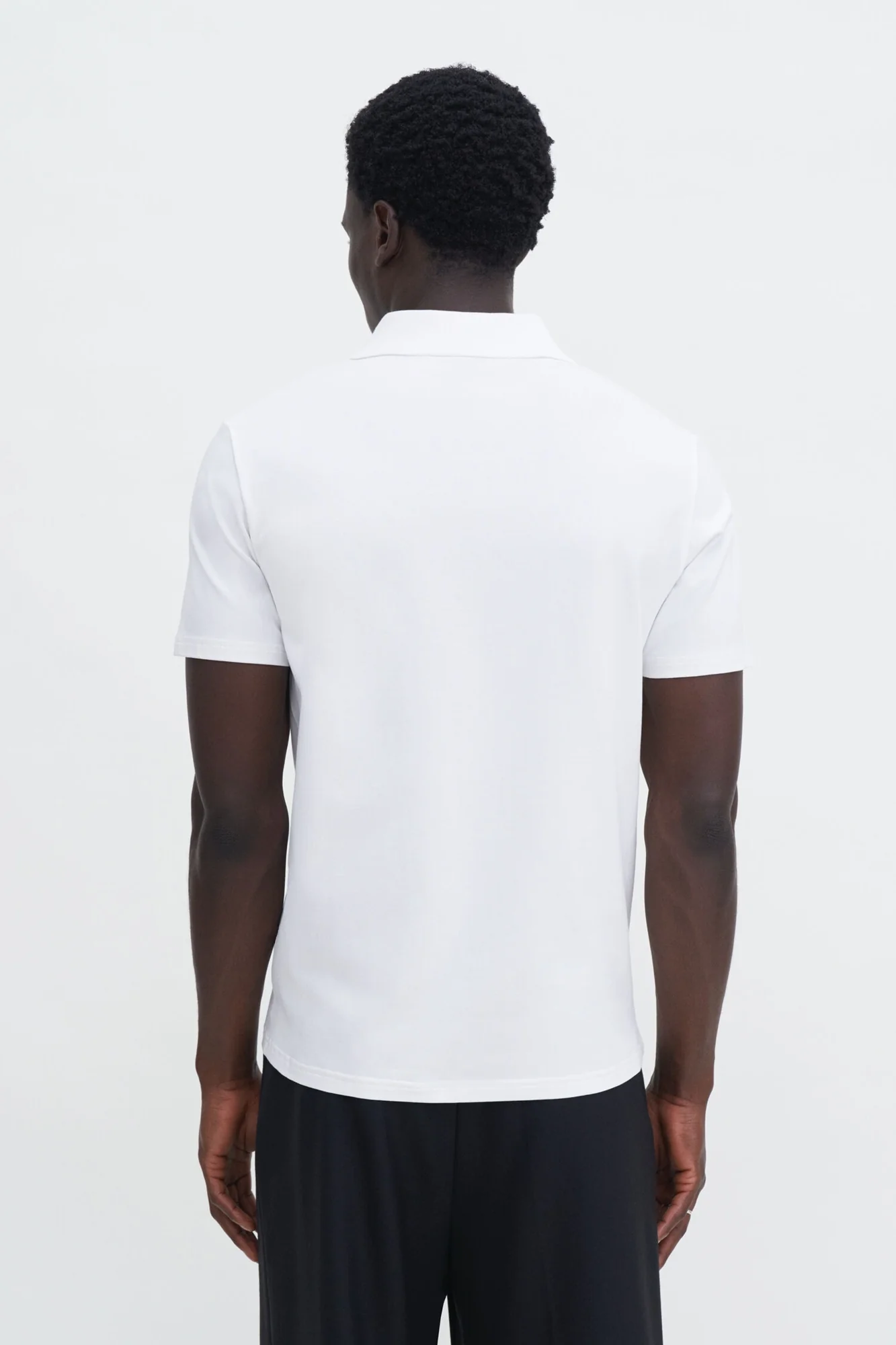 Stretch Cotton Polo White - Image 4