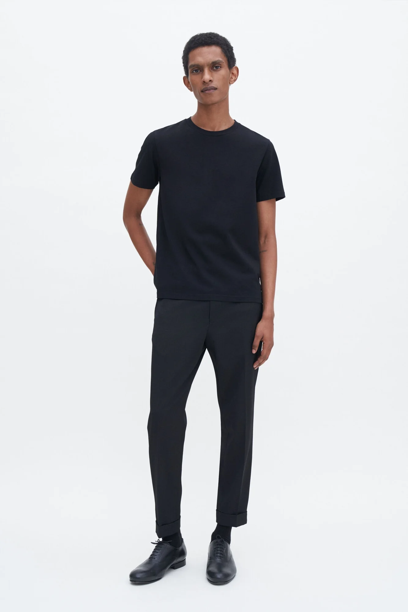 Stretch Cotton Tee Black - Image 4