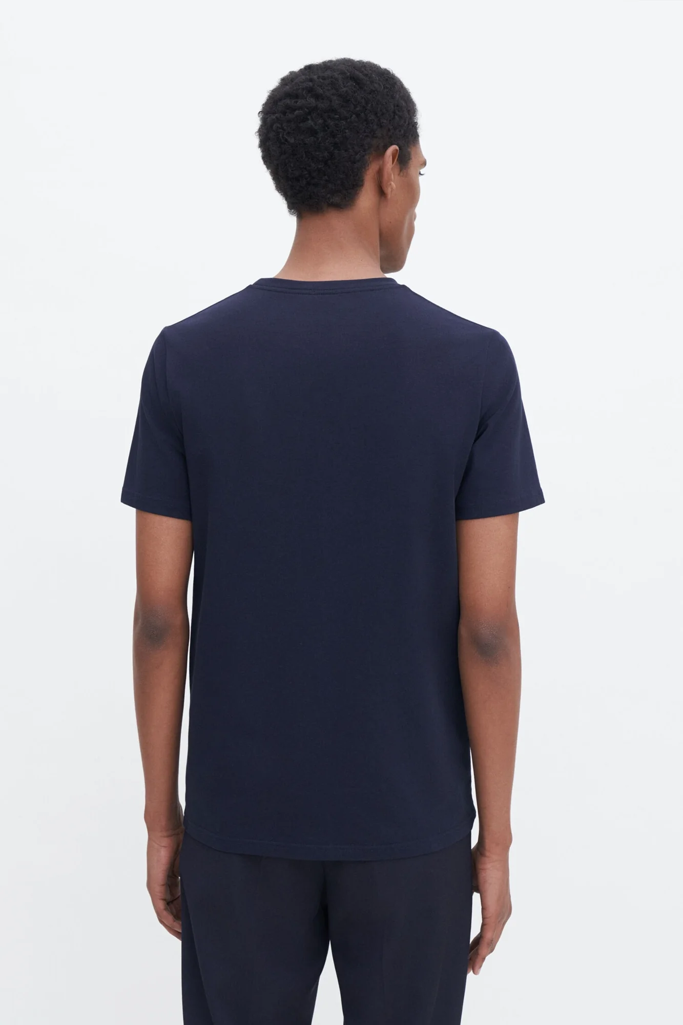 Stretch Cotton Tee Navy - Image 3