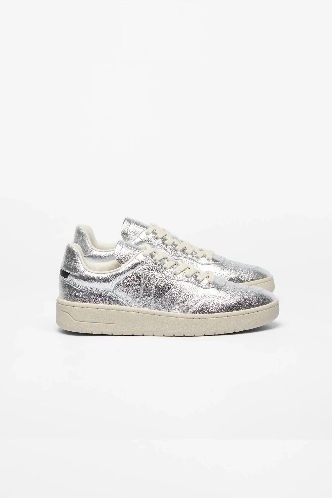 V-90 Leather Silver Woman