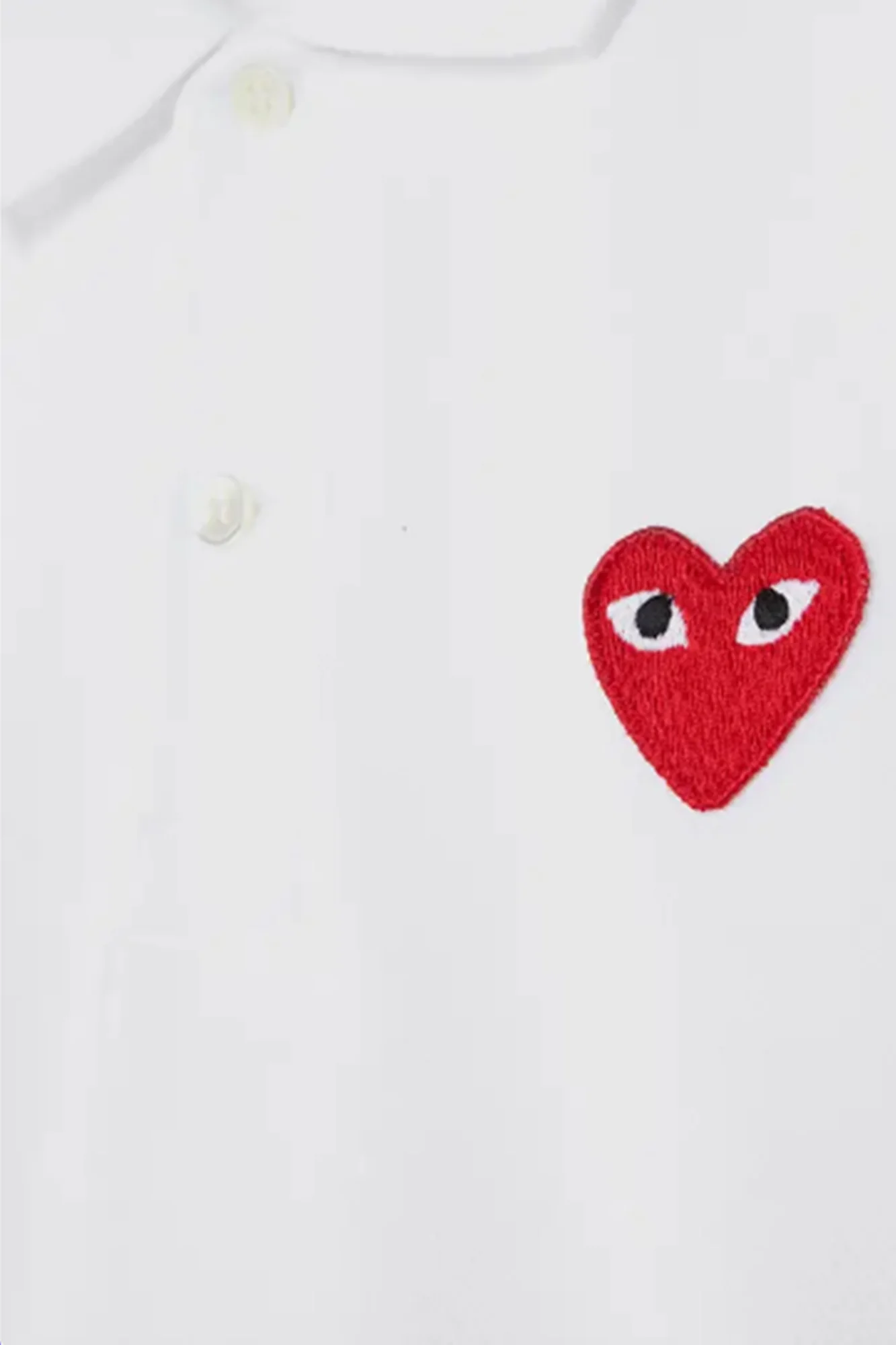 White Polo Shirt Red Heart - Image 3