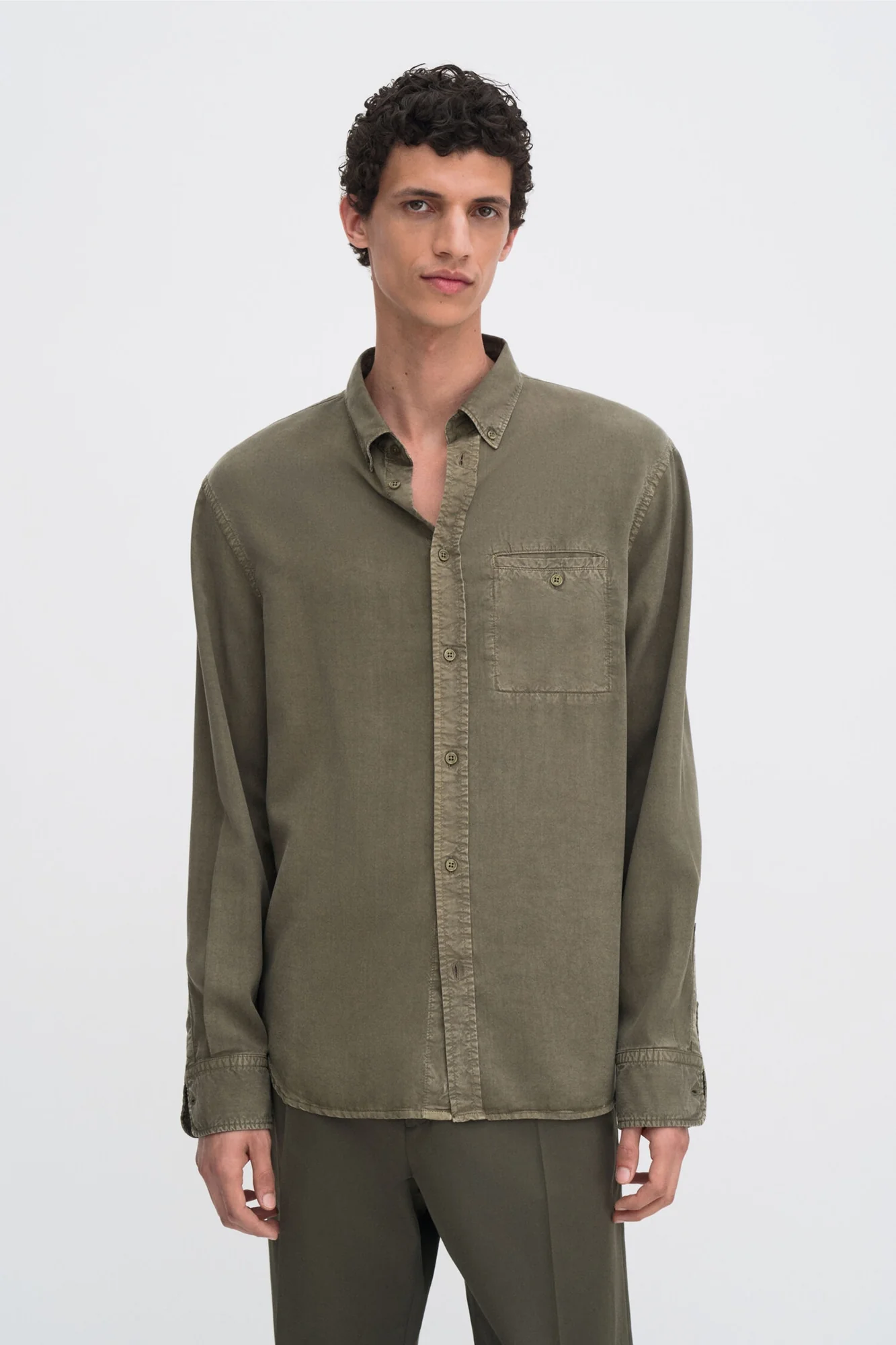 Zachary Shirt Dark Olive Green - Image 2