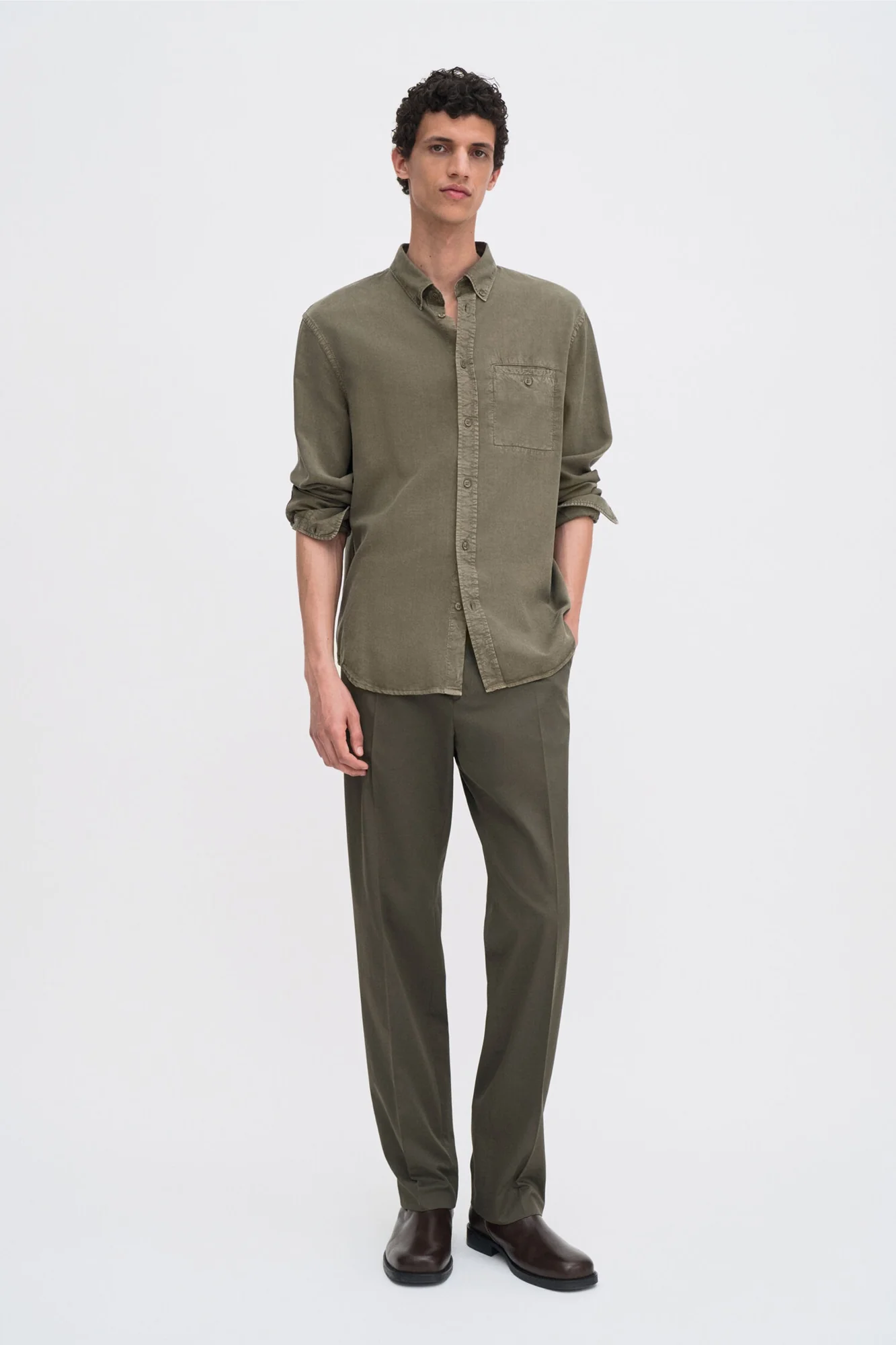Zachary Shirt Dark Olive Green - Image 3